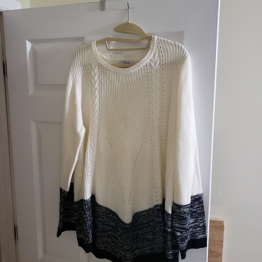 White and black Sweater by Indigo